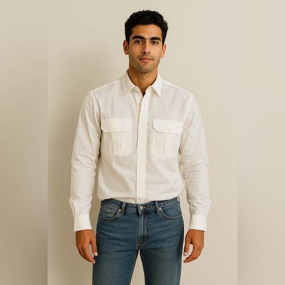 Ralph Lauren Other - Vintage 90s Ralph Lauren Men’s White Cotton Dress Shirt - Size Medium